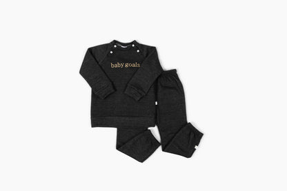 Sunday Sweatsuit Set – Organic Cotton in Faded Black