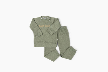 Sunday Sweatsuit Set - Organic Cotton in Olive Green